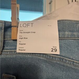 LOFT Straight Crop Jeans - Soft Blue